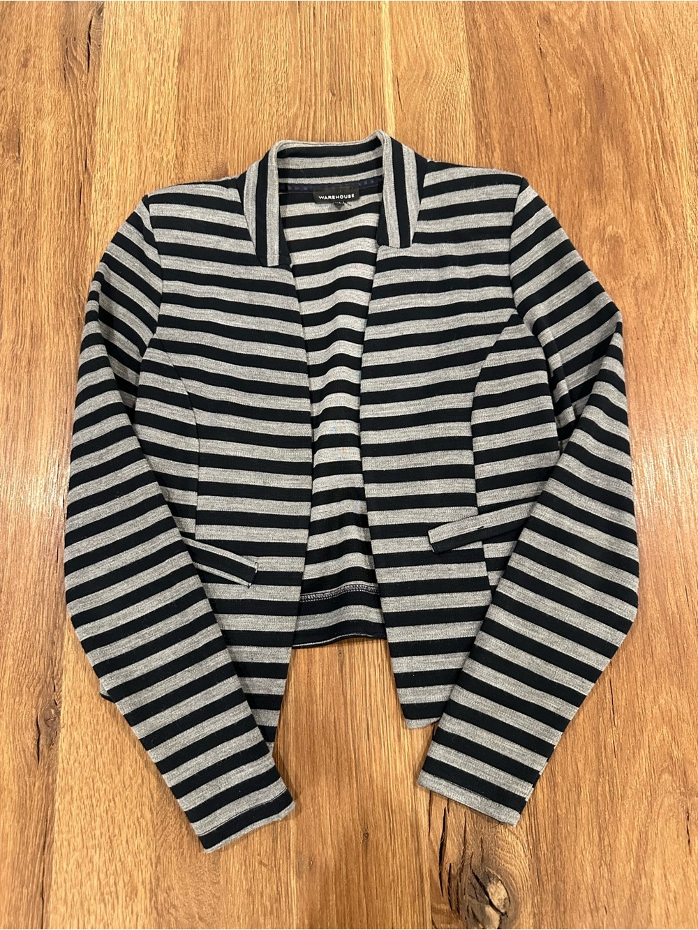 Warehouse Striped Cropped Blazer Jacket